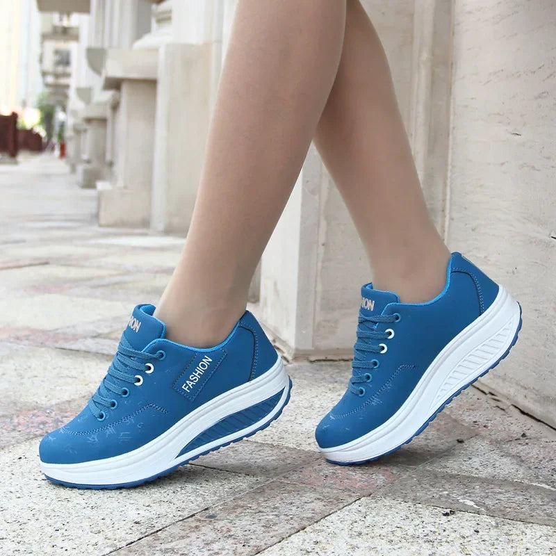 Women's Shoes Outdoor Casual Shoes Platform Vulcanized Shoes. Plus Size Lace-up Sneakers