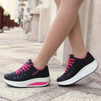 Women's Shoes Outdoor Casual Shoes Platform Vulcanized Shoes. Plus Size Lace-up Sneakers