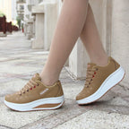 Women's Shoes Outdoor Casual Shoes Platform Vulcanized Shoes. Plus Size Lace-up Sneakers