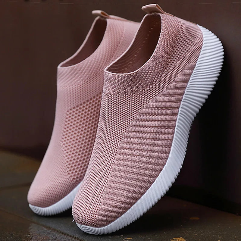 Women Shoes Breathable Flats Elastic Flat Shoes For Women Sneakers, Lightweight