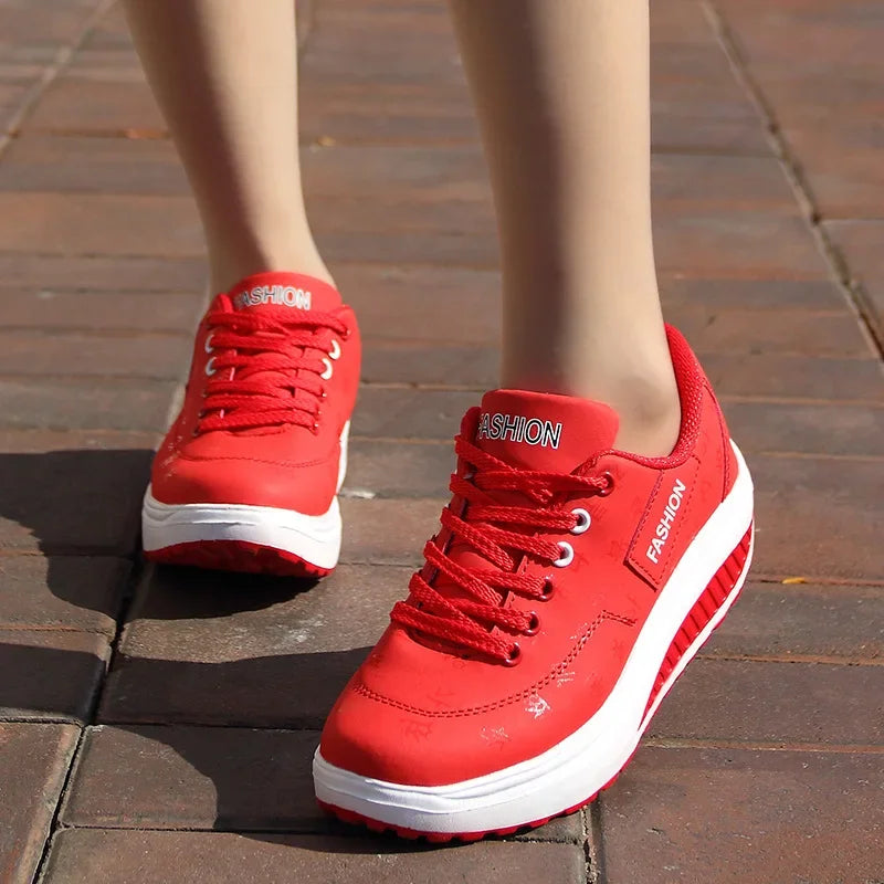 Women's Shoes Outdoor Casual Shoes Platform Vulcanized Shoes. Plus Size Lace-up Sneakers