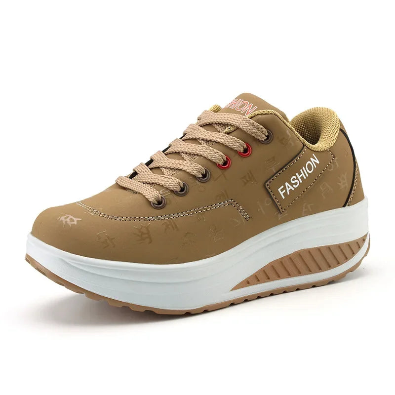 Women's Shoes Outdoor Casual Shoes Platform Vulcanized Shoes. Plus Size Lace-up Sneakers