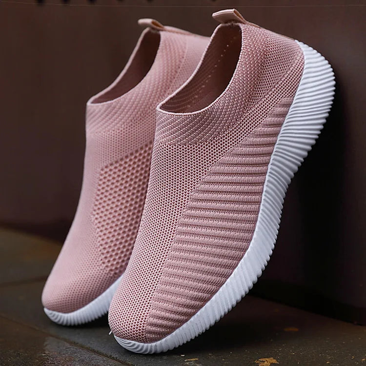 Women Shoes Breathable Flats Elastic Flat Shoes For Women Sneakers, Lightweight