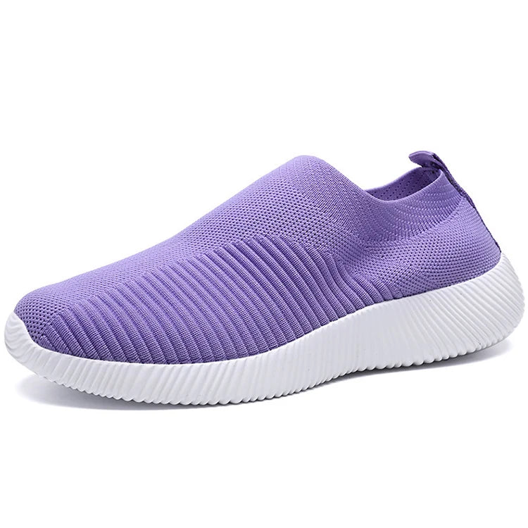 Women Shoes Breathable Flats Elastic Flat Shoes For Women Sneakers, Lightweight
