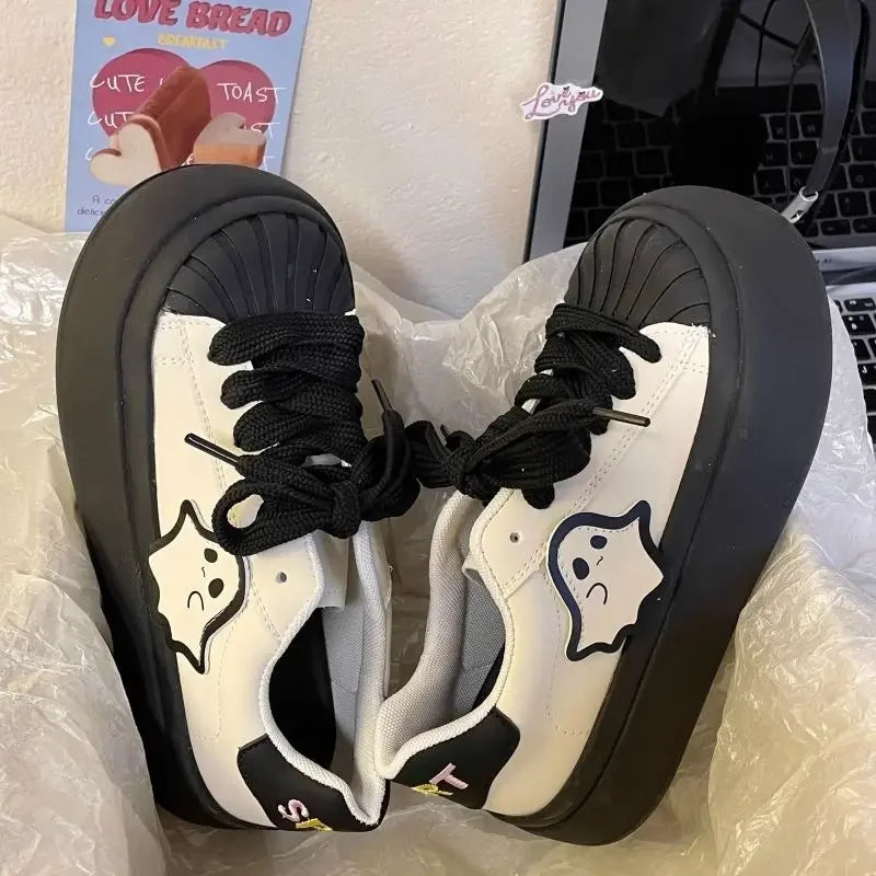 Shoes for Women  Round Toe Comfortable and Elegant Walking Aesthetic Vulcanized Shoe