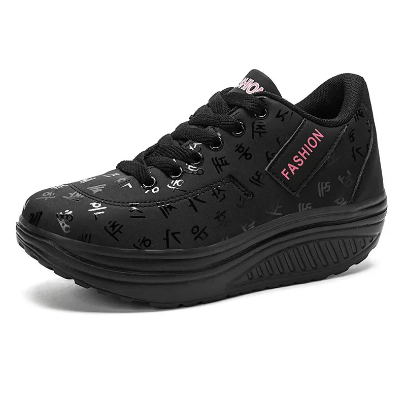 Women's Shoes Outdoor Casual Shoes Platform Vulcanized Shoes. Plus Size Lace-up Sneakers